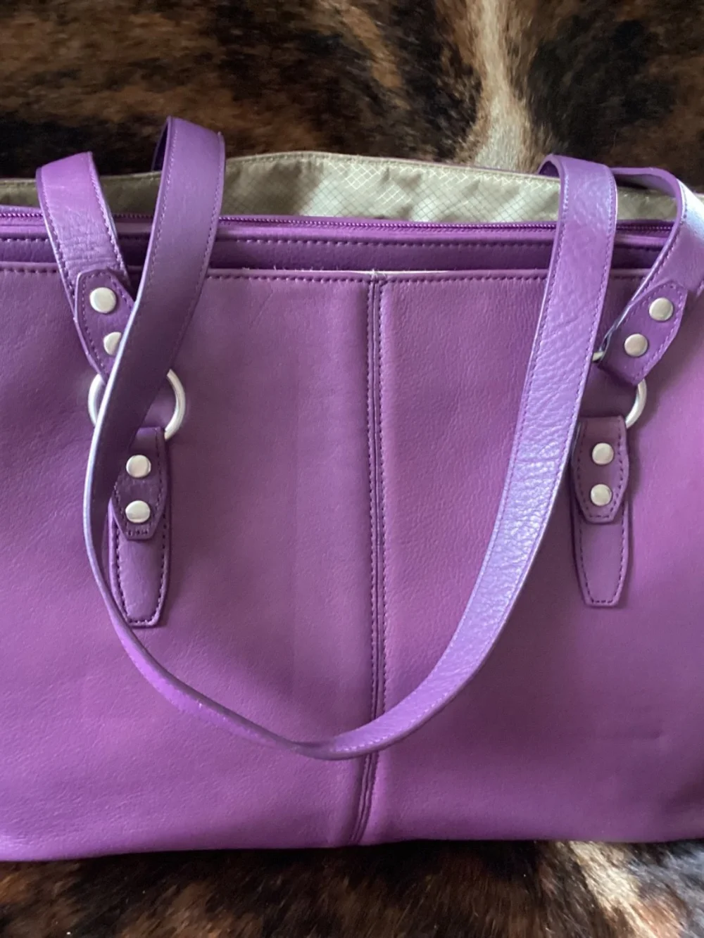 Buxton The Madison Tote Purple Leather Brief/Laptop Case Handbag💜🦋💜